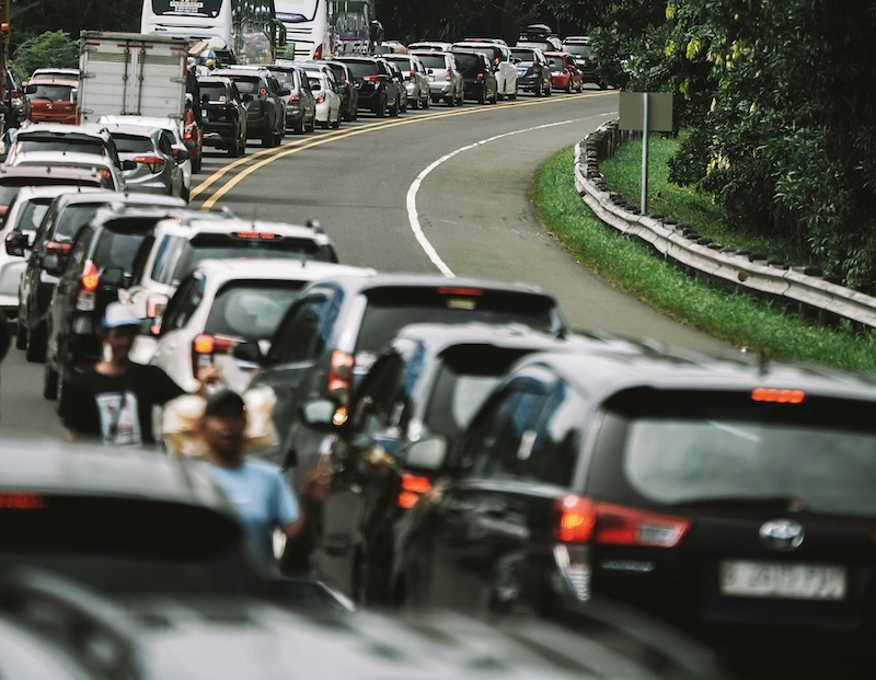 Heavy traffic jam on a Nairobi road
